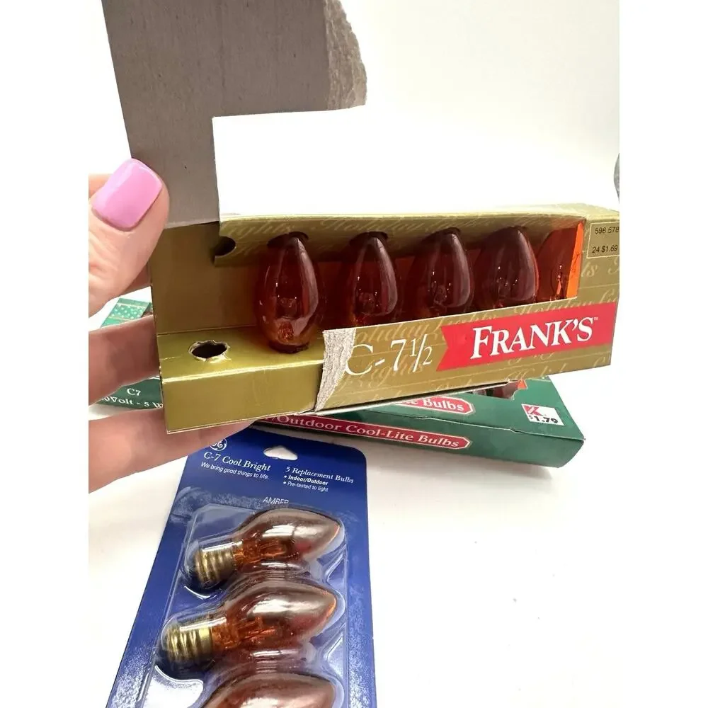 Vintage Lot Of 3 Boxes Christmas Bulbs Lights Kmart Frank’s GE C-7